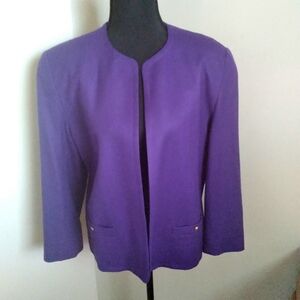 Talbots Women's 100% Wool  Purple Suit Jacket Blazer